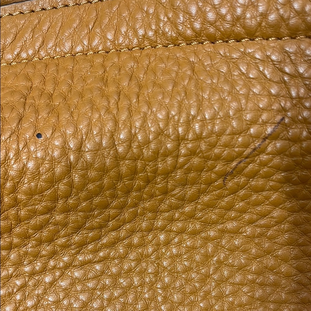 Coach Tan Pebbled Leather Shoulder Bag with Gold Hardware - Picture 6 of 9